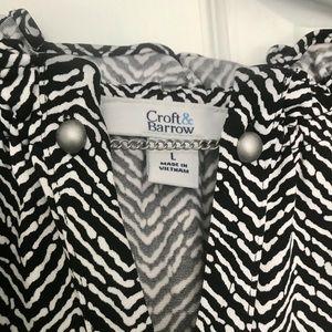 CROFT & BARROW Ruffle Neck Long Sleeve Shirt